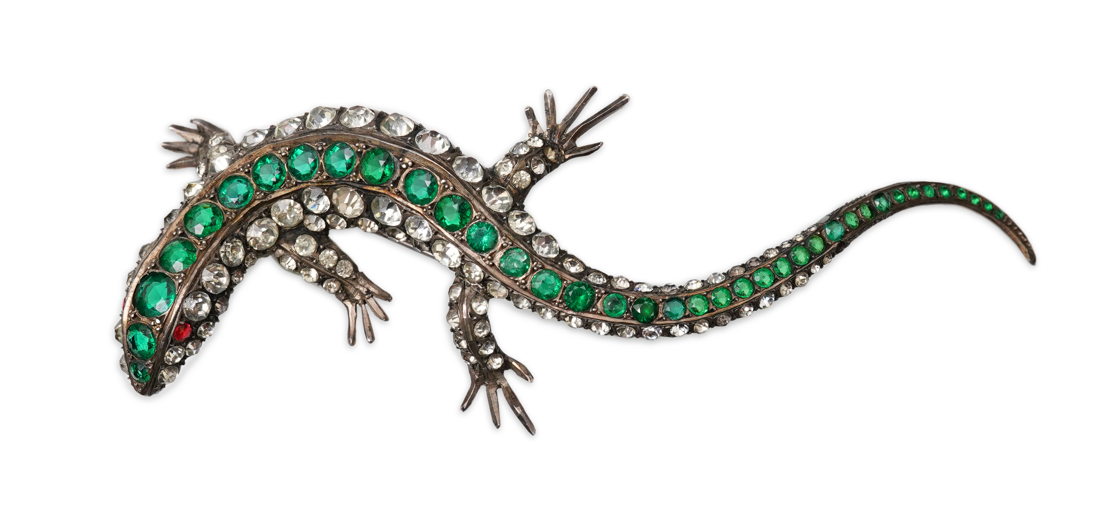 A silver and paste brooch, early 20th century
